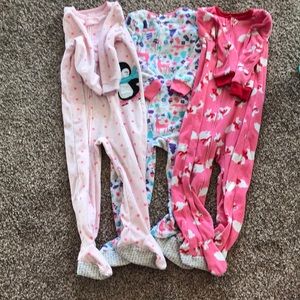 3 carter’s fleece pajamas